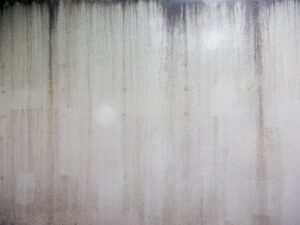 上部から雨だれ汚れが縦筋状に広がった外壁の劣化