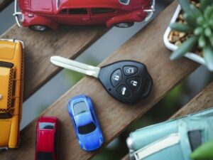 外壁塗装中の車の出し入れ